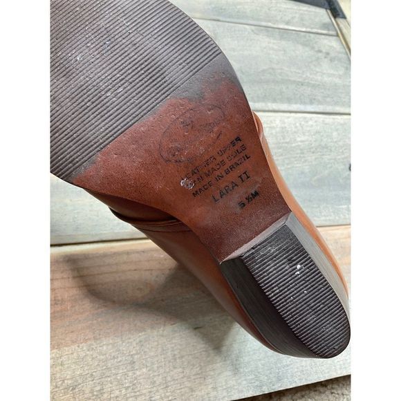 Etienne Aigner Lara II Brown Leather Womens Ankle Boots Womens 5.5M Brazil - Picture 7 of 8